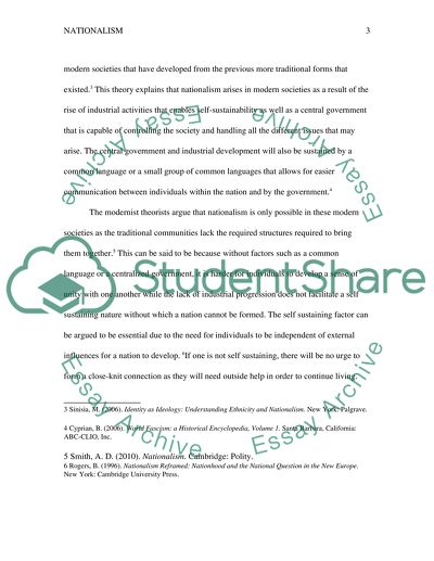 Compare and contrast primordial with modernist theories of nationalism
