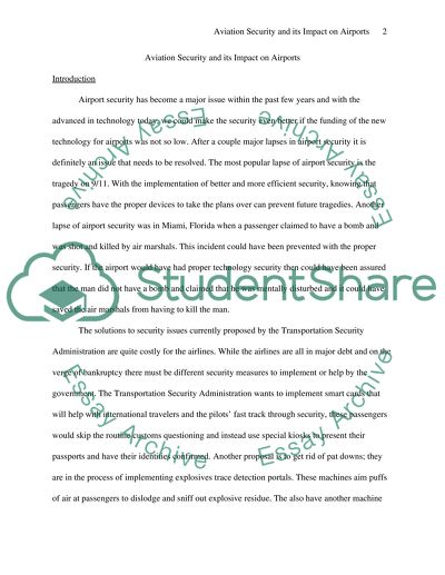 Aviation Security and its Impact on Airports