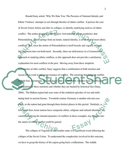 Ethnic Conflict and Multiculturalism