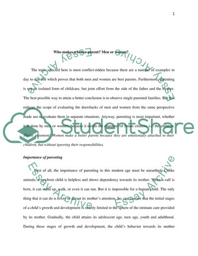 Who makes a better parent Men or women