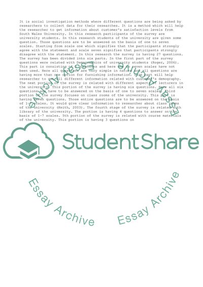 Customer Satisfaction - Case of South Wales University