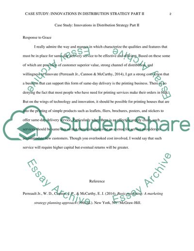 Case Study: Innovations in Distribution Strategy PART II