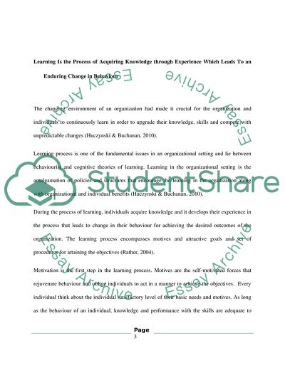 Personal Development and Careers, Learning as the Process of Acquiring Knowledge