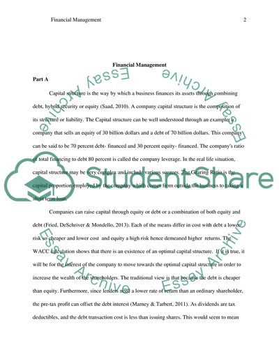 Financial Management, Capital Structure