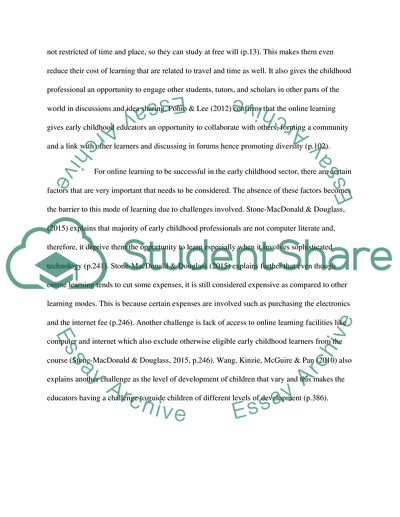 Online Learning in Early Childhood