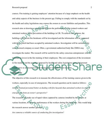 Efficiency of the Fire Protection Trainings