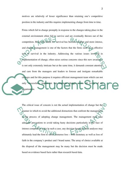 Managing Change in Organizations