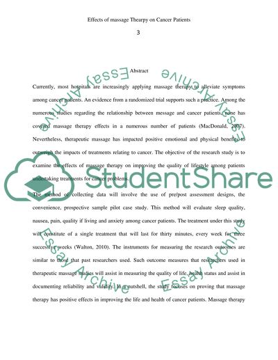 Effects of massage therapy on cancer patients