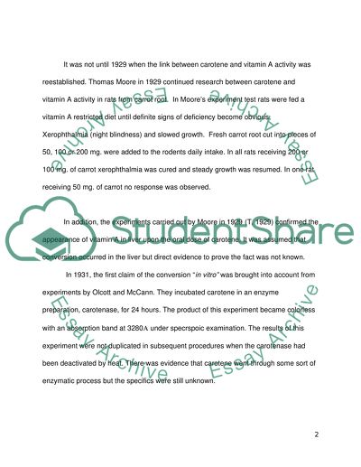 Micronutrien metabolism past and present (synthesis of vitamin A from beta carotene)