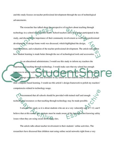 technology in teaching and learning essay