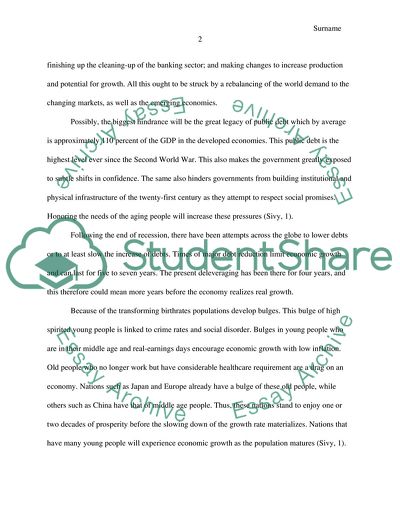 The Future: - -In this assignment you will develop a two page paper on The future of the global economy; where do you think it is heading