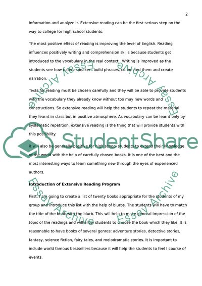 Advantages of Extensive Reading for the Students