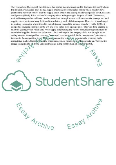 A dominant retail centric supply chain participant