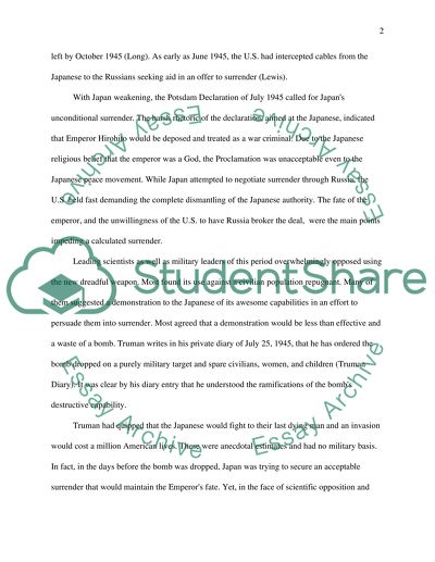 The Atomic Attack on Japan