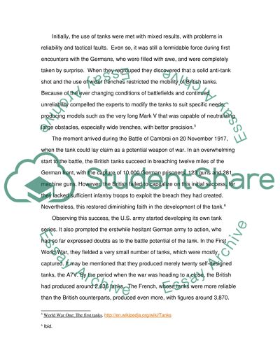 Impact of Tanks on Military Transformation
