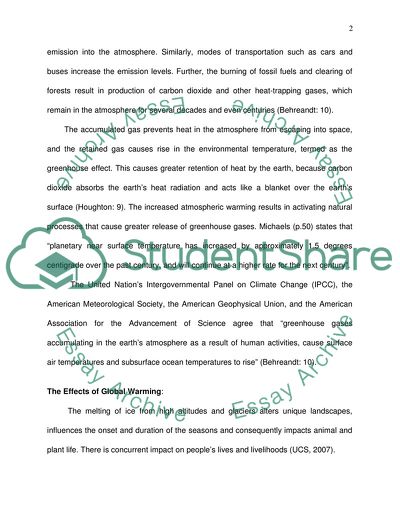 Persuasive paper on global warming