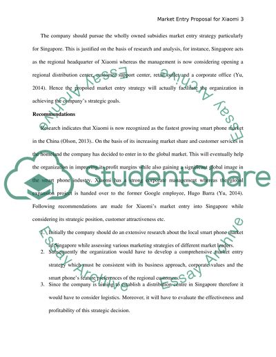 Market Entry Proposal for Xiaomi