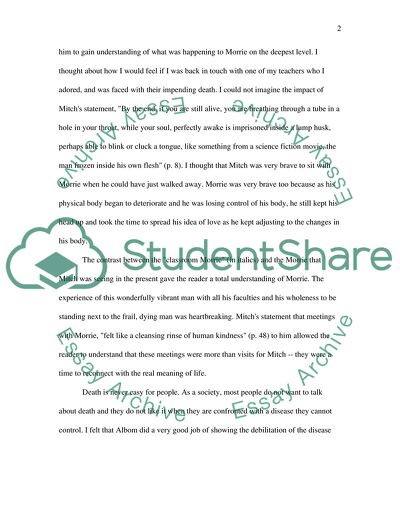 Impending Death - Tuesdays with Morrie