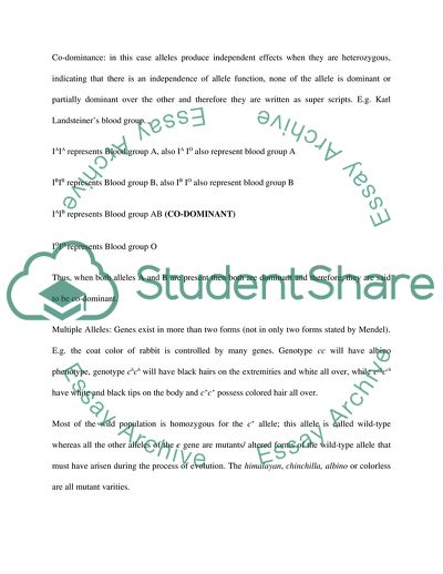 Extensions of Mendelism