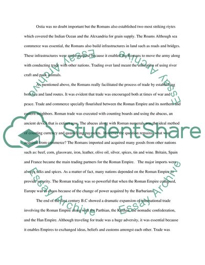 The Role of Trade in the Roman Economy