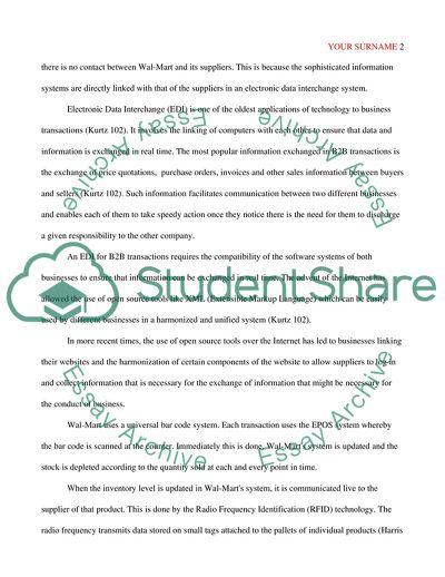 Analysis of the Business-to-Business System of Wal-Mart