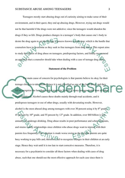 Substance Abuse among Teenagers
