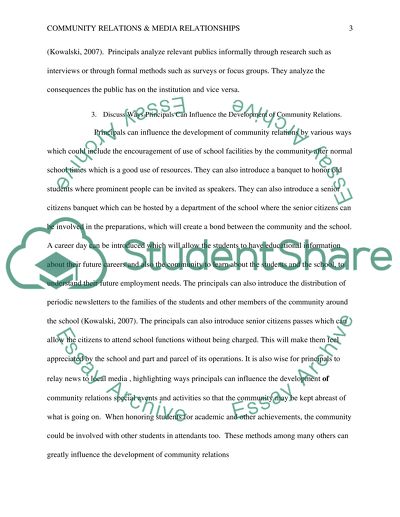 Community Relations & Media Relationships