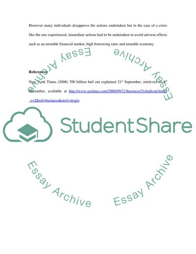 The 700 Billion Bailout