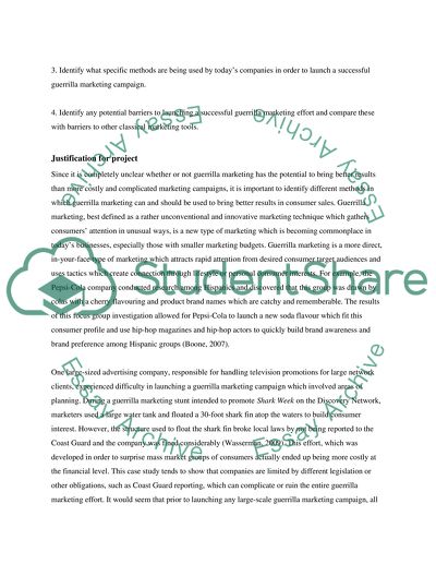 Guerrilla Marketing An alternative to classical marketing instruments