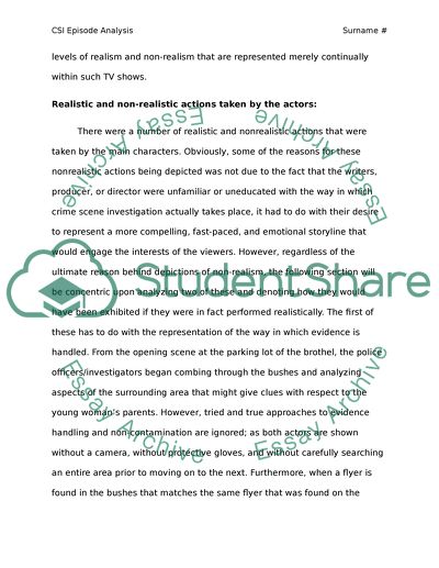 Realistic and Non-Realistic Actions Taken by the Actors