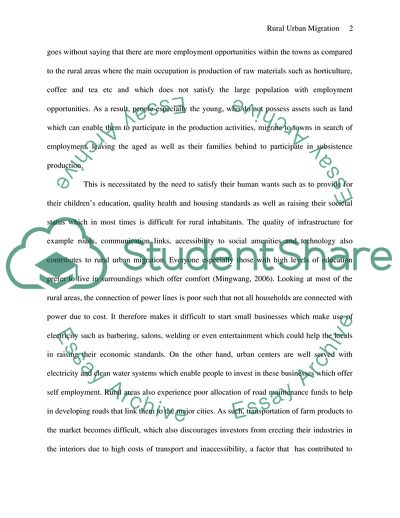 Rural-Urban Migration