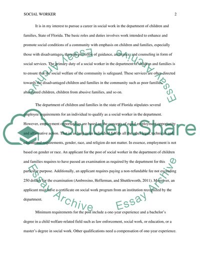 Social Work - Children and Families