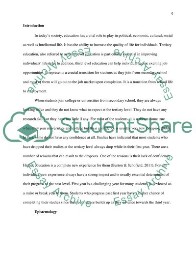 Confidence of Students in Secondary School Education and College Education