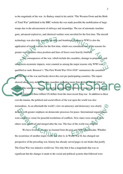 History- World War I