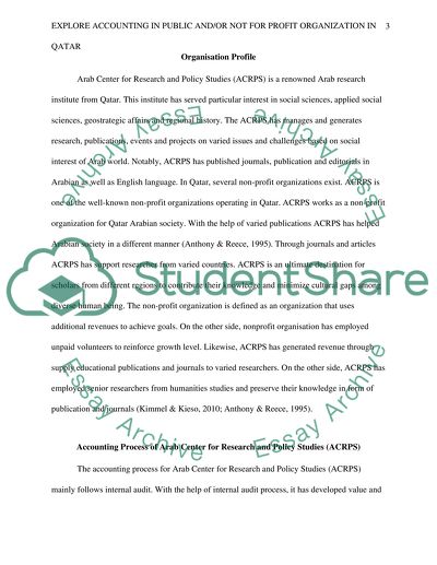 Explore accounting in public and/or not for profit organization in Qatar,