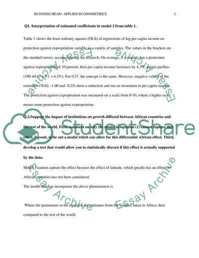 Applied Econometrics Issues