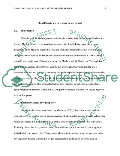 Should Sharia Law Have More or Less Power