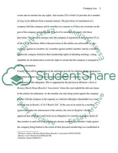 The Basis Of The Contract Between The Company And Its Members