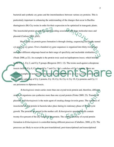 Bioinformatics of Bt Cry Toxins