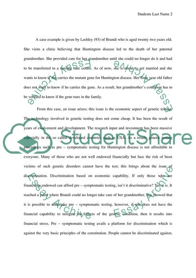 Pros and Cons of Presymptomatic Testing of Genetic Disease