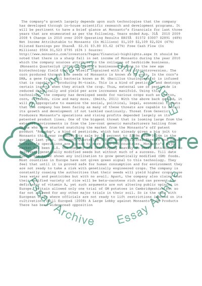 Challenges Faced by Monsanto Company