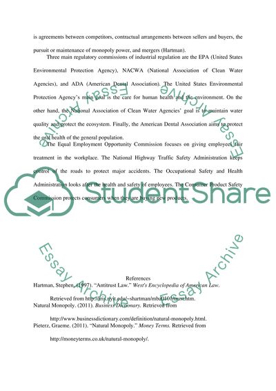 Economics Regulation and Market Structures