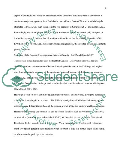 Critically analyse Genesis 1:26-27 and 2:7 Are complimentary or contradictory