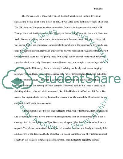 Discuss the use of sound in the film Psycho (1960 by Alfred Hitchcock)