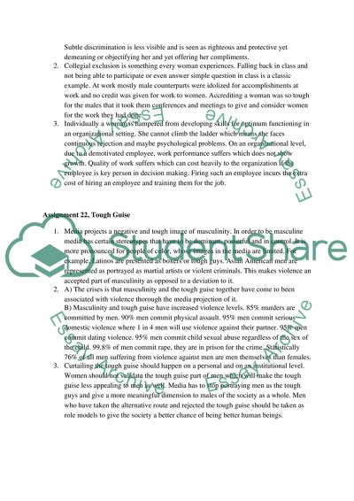 Role Models in the Development of Masculinity