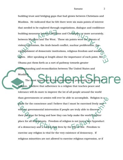 President Barack Obamas Speech at Cairo