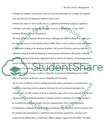 Adaption of Ontologies in Business Process Management