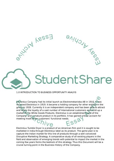 Electrolux Brand Market Analysis