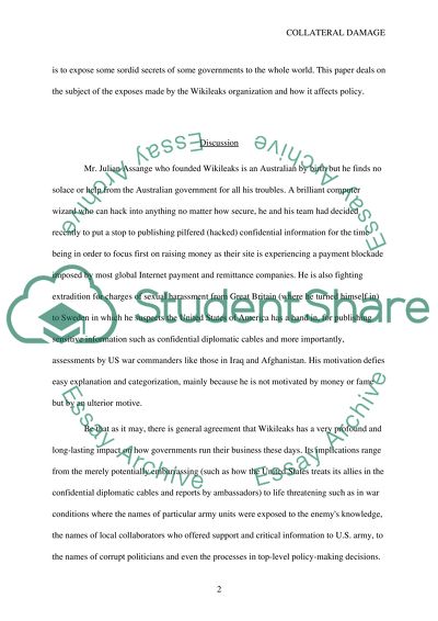 The Wikileaks Organization and Its Affecting for Policy