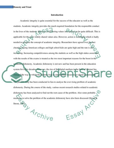 Problem of Academic Dishonesty